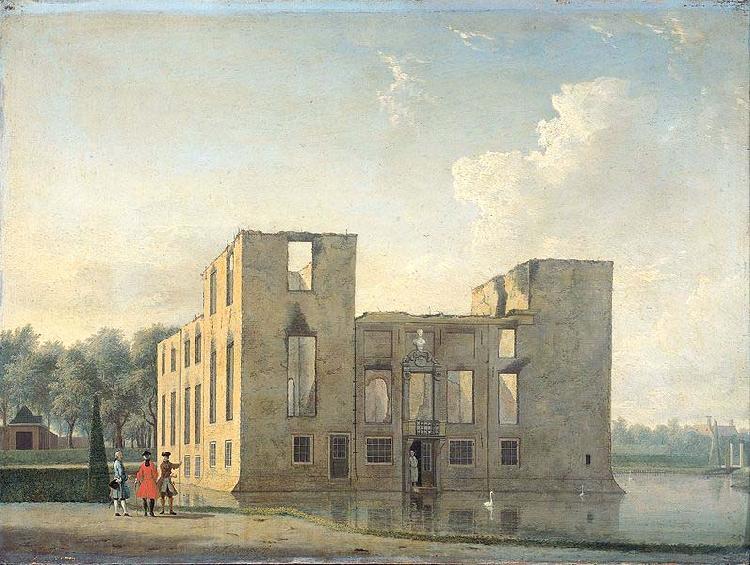 Jan ten Compe Berckenrode Castle in Heemstede after the fire of 4-5 May 1747: rear view. Spain oil painting art